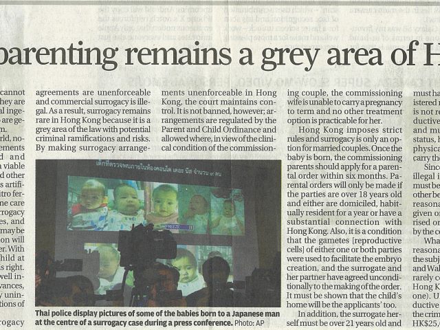 Why surrogate parenting remains a grey area of Hong Kong Law